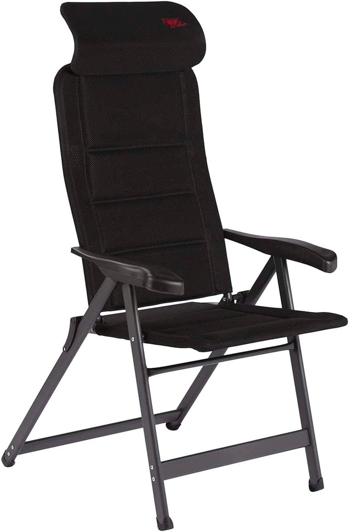 Crespo Gartenstuhl AP 240 Air Deluxe Compact Camping Liege Stuhl Klappstuhl Alu Schwarz, Schwarz