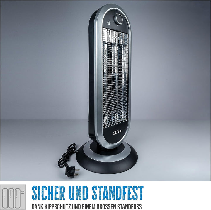 Güde Infrarot Heizstrahler GIH 900 (900 W Heizleistung, 2 Heizstufen (450/900 W) mit oder ohne Oszil