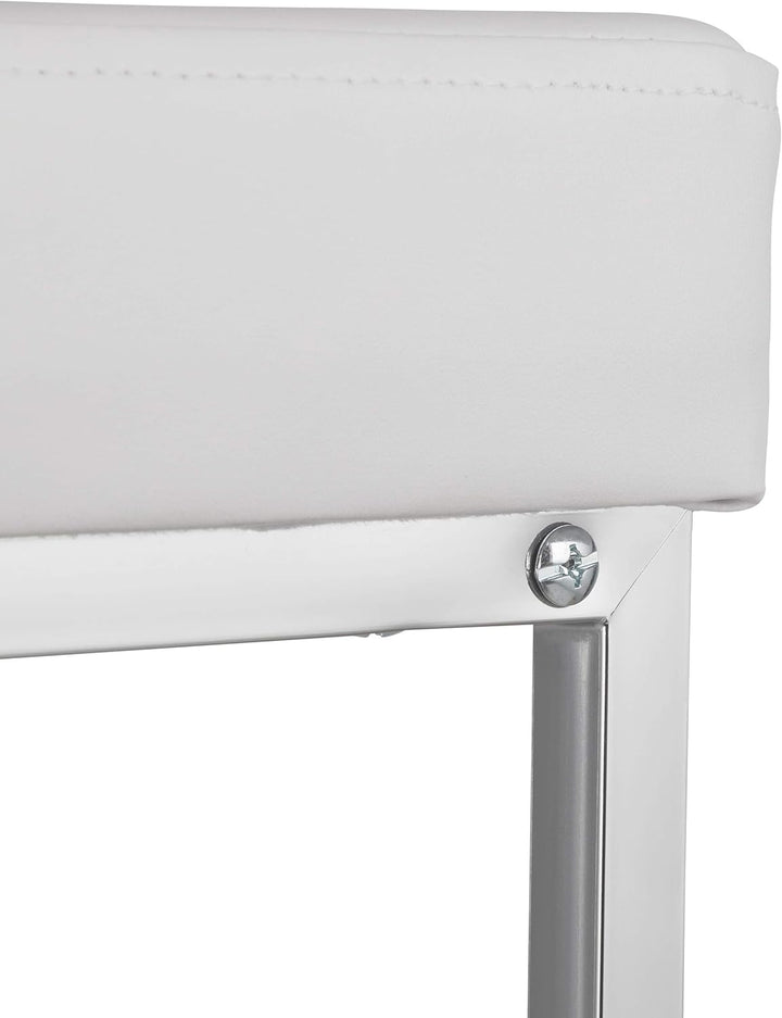 Relaxdays, weiss Hocker gepolstert, Kleiner Sitzhocker, Quadratisch, Polsterhocker mit Ablage, Badho