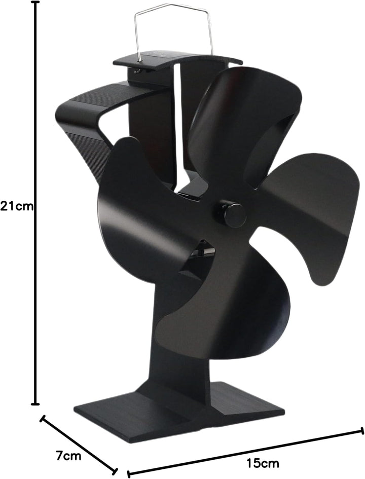TOMERSUN Geräuscharmer Betrieb 4 Blätter Kamin Ventilator Ofenventilator Feuerstelle Kaminöfen Umwel