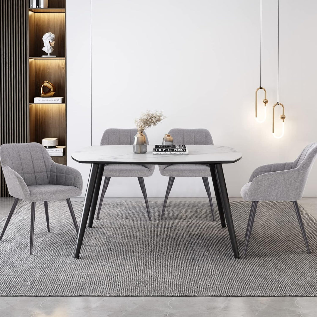 WOLTU 4 x Esszimmerstühle 4er Set Esszimmerstuhl Küchenstuhl Polsterstuhl Design Stuhl mit Armlehnen