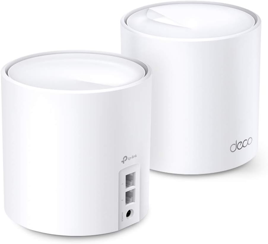 TP-Link Deco X20 Mesh WLAN Set (2 Pack), Wi-Fi 6 AX1800 Dual Band Router & Repeater, 2x Gigabit Port