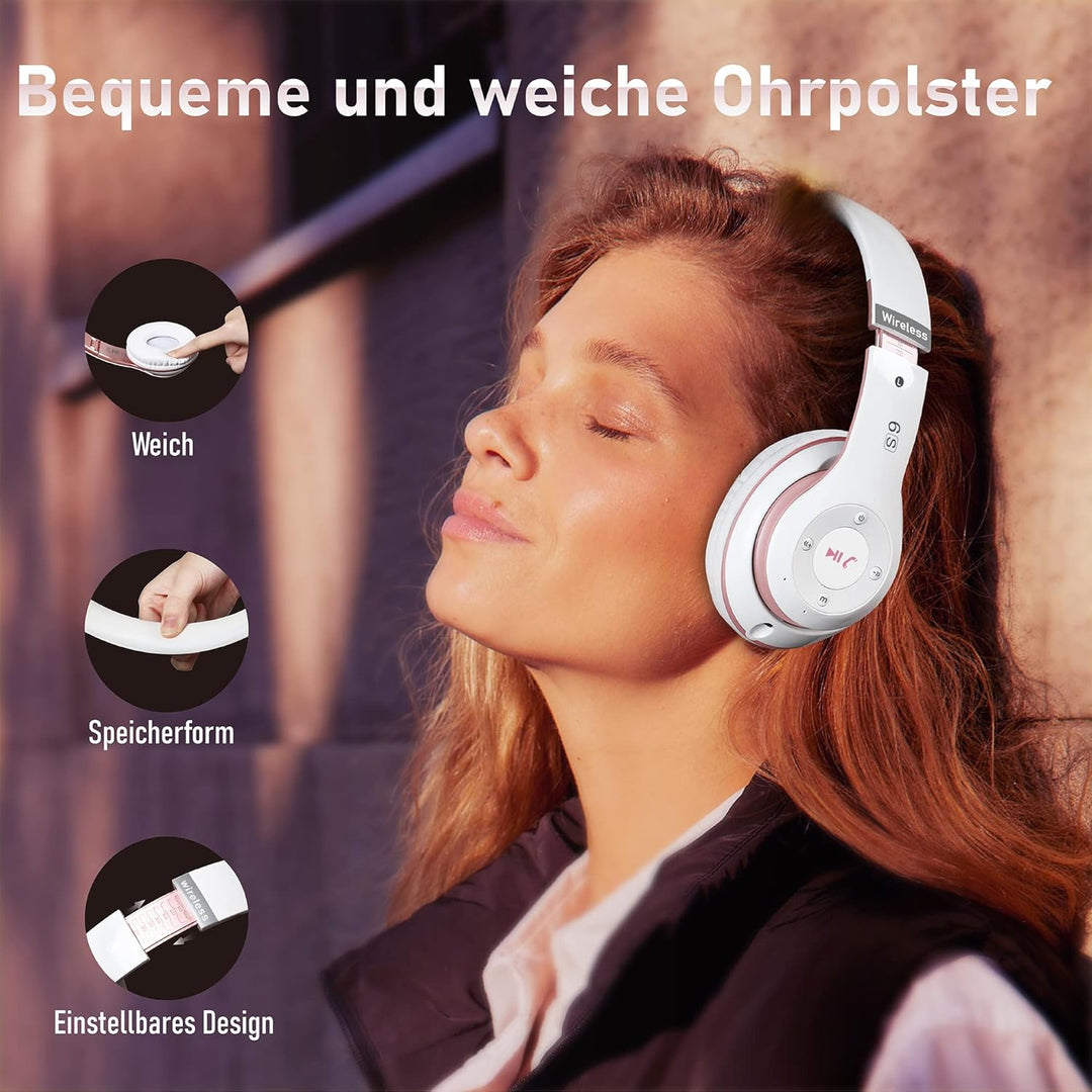 Lankey Sound Kopfhörer Kabellos mit 6 EQ Modi, Kopfhörer Bluetooth, 65 Std Over Ear Kopfhörer Blueto