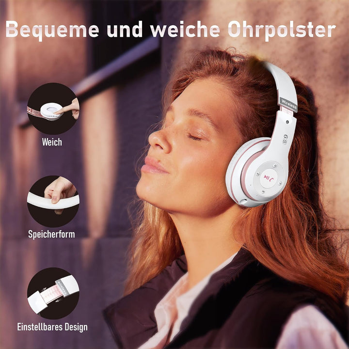 Lankey Sound Kopfhörer Kabellos mit 6 EQ Modi, Kopfhörer Bluetooth, 65 Std Over Ear Kopfhörer Blueto