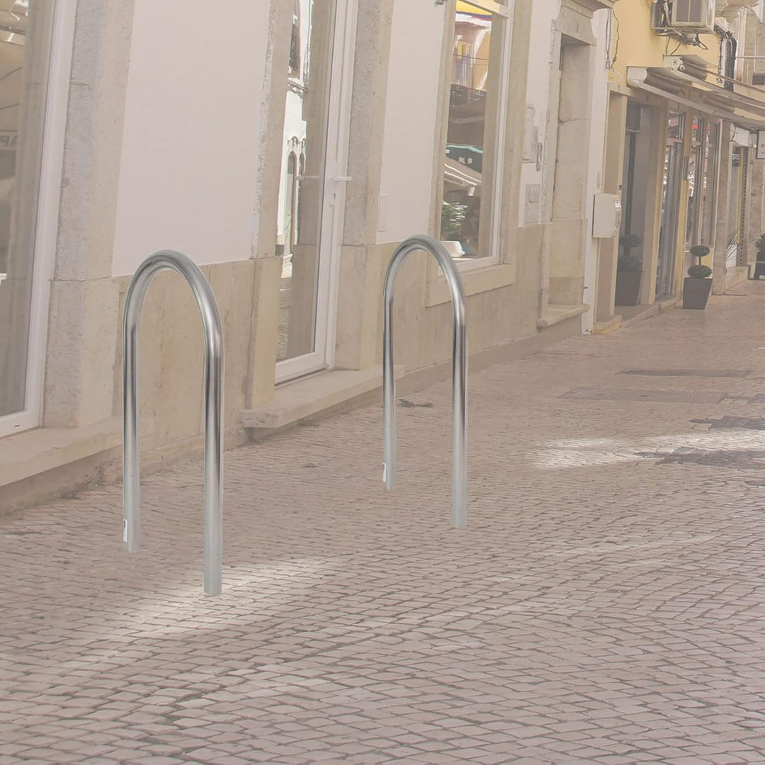 TRUTZHOLM 2X Fahrradanlehnbügel Edelstahl 115x58 cm HxB Ø 60mm Fahrradständer Anlehnbügel Anlehnstän