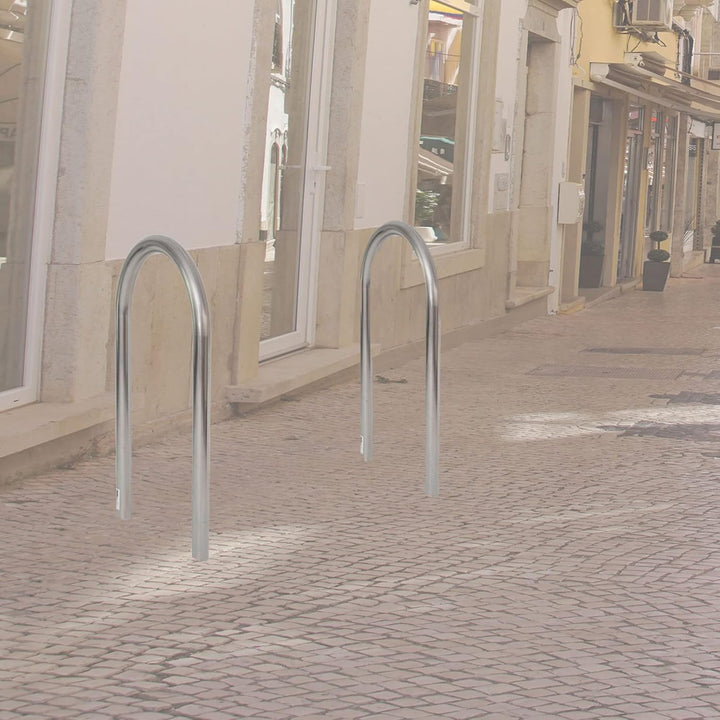 TRUTZHOLM 2X Fahrradanlehnbügel Edelstahl 115x58 cm HxB Ø 60mm Fahrradständer Anlehnbügel Anlehnstän