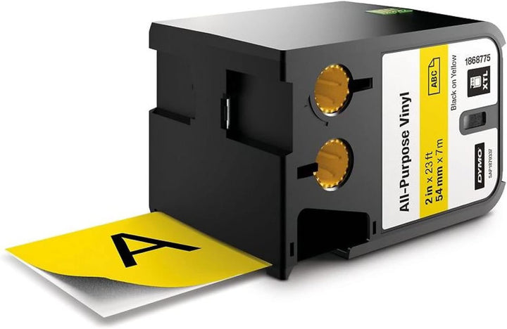 DYMO XTL Allzweck-Vinyletikett | 54 mm x 7 m | Schwarz auf Gelb Schwarz auf Gelb 54 mm x 7 m, Schwar