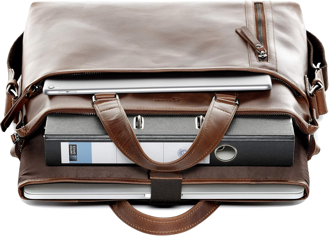 BACCINI Laptoptasche LEANDRO aus Premium Leder I Business-Tasche gross für Herren 15 Zoll extra Lapt