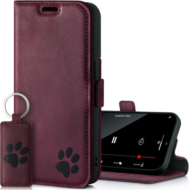 SURAZO Slim Magnet Handyhülle für Samsung Galaxy S23 Plus Hülle Leder – Echtleder Schutzhülle mit Pf