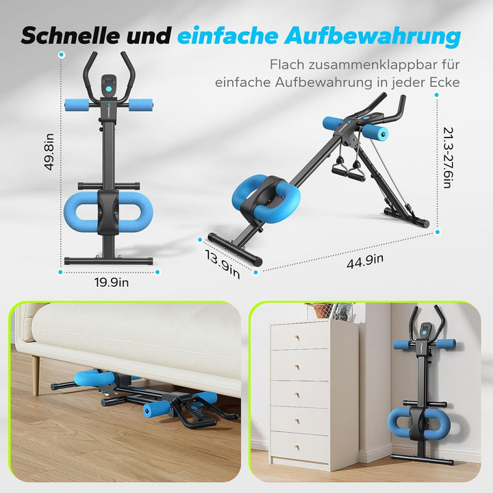 MERACH Bauchtrainer Bauchmuskeltrainer für Zuhause Multifunktionale Trainingsgerät für Ganzkörpertra