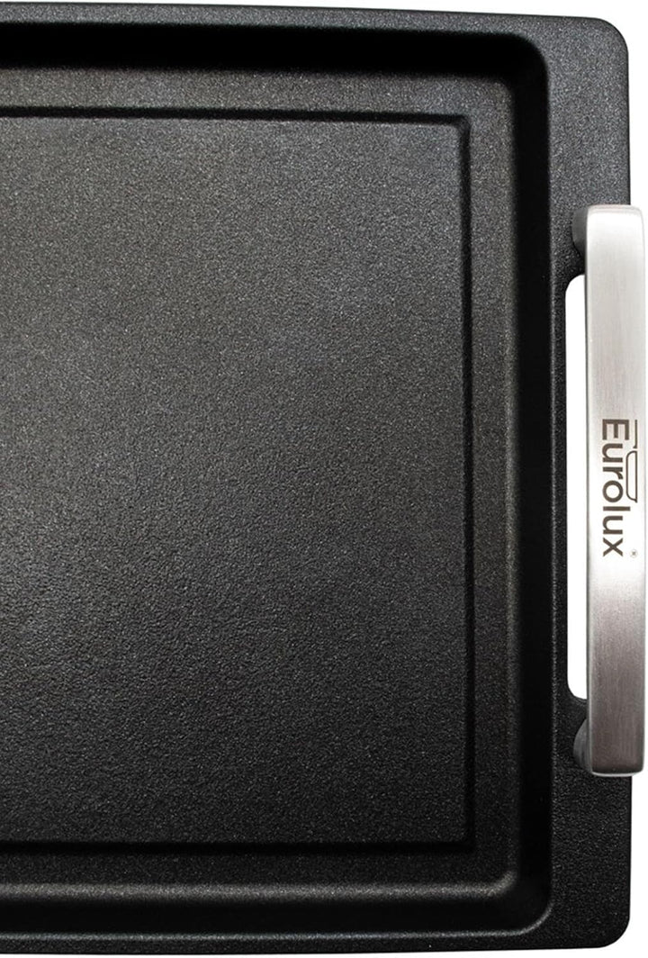 Eurolux Teppanyaki Grillplatte 41 x 24 cm beschichtet - Edelstahl-Seitengriffe - alle Herdarten inkl