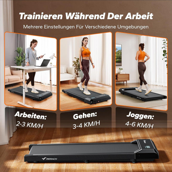 MERACH Walking Pad, 3-in-1 Laufband für Zuhause, Laufband Schreibtisch, Fernbedienung & App Steuerun
