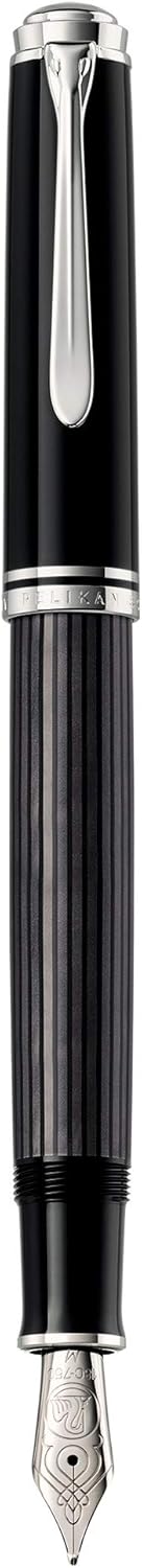 Pelikan Füllhalter Souverän 405 Stresemann, Schwarz-Anthrazit, Feder EF (extra-fein), hochwertiger K