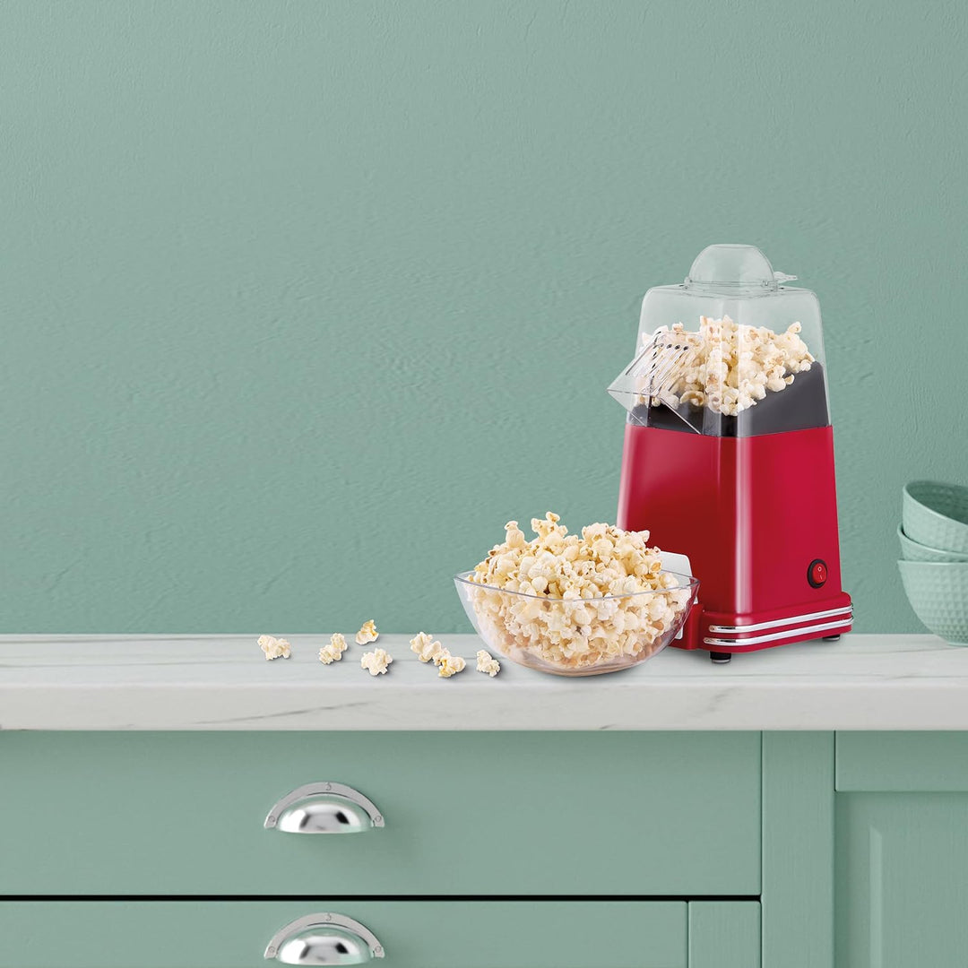 HEINRICHS Popcornmaschine, Popcorn Maker ohne Fett & Öl, Heissluft Popcorn, schnelle und einfache Zu