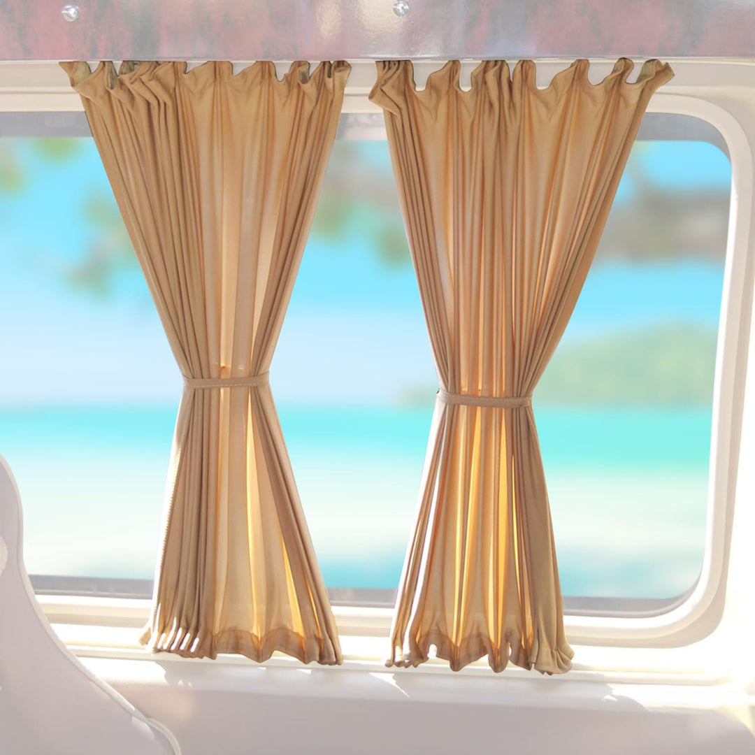 OMAC Sonnenschutz Gardine MAss für VW Crafter 2006-2025 Langer Doppelhecktür Beige 10x Beige / Sonne