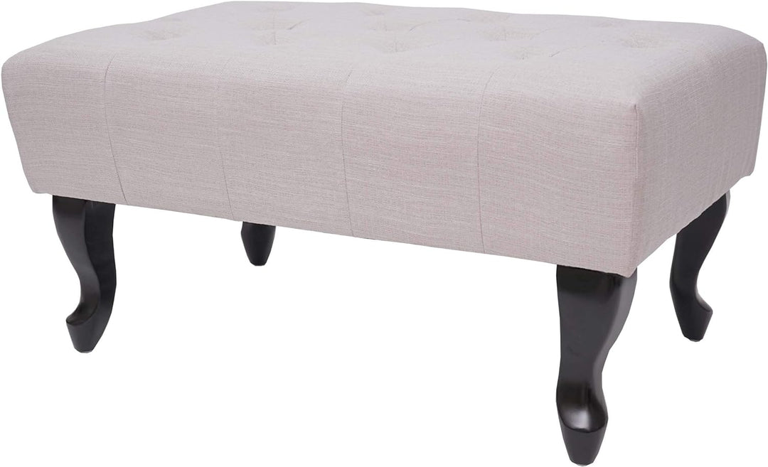 Mendler Ottomane Chesterfield, Sitzhocker Fussablage Hocker, wasserabweisend Stoff/Textil 39x77x47cm