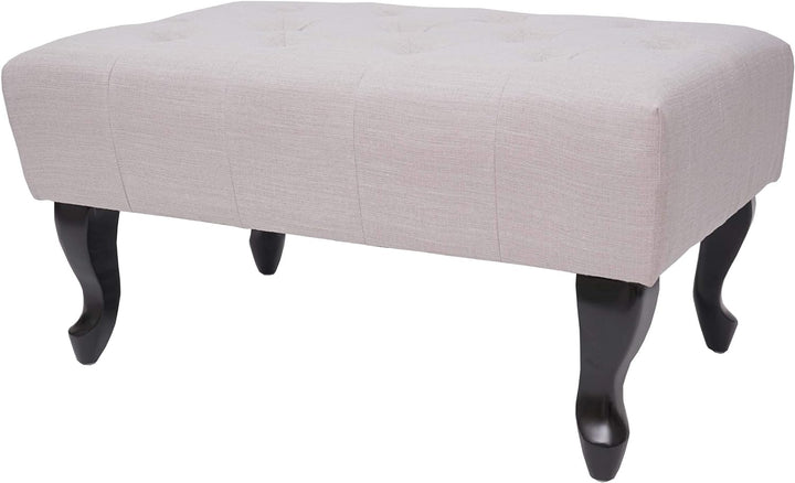 Mendler Ottomane Chesterfield, Sitzhocker Fussablage Hocker, wasserabweisend Stoff/Textil 39x77x47cm