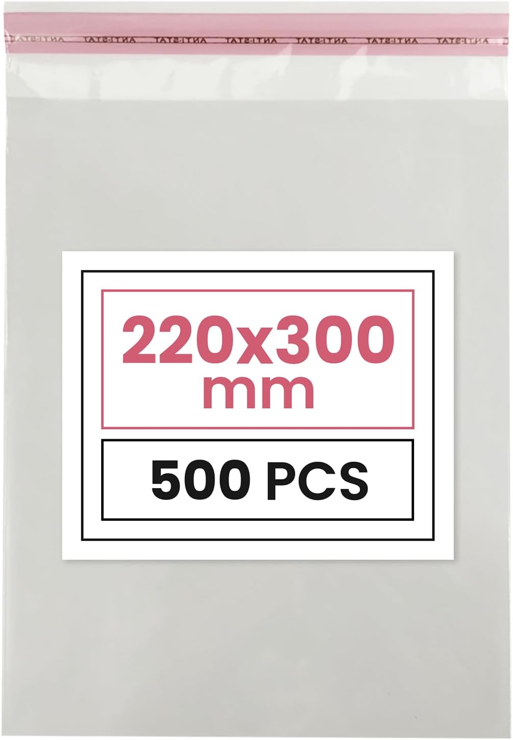 Netuno 500 Flachbeutel Hochglanz 22x30 cm mit Klappe (3cm) Peel & Seal PP Tütchen selbstklebend Plas