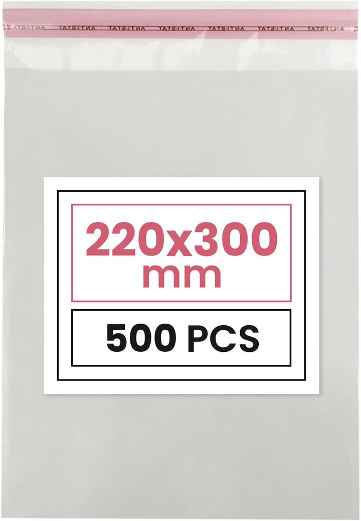 Netuno 500 Flachbeutel Hochglanz 22x30 cm mit Klappe (3cm) Peel & Seal PP Tütchen selbstklebend Plas