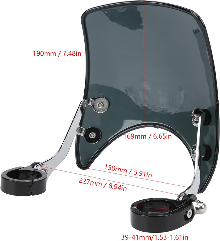 Aramox Motorrad Windabweiser Scheinwerferverkleidung, Universal Motorrad Windschutzscheibe Scheinwer