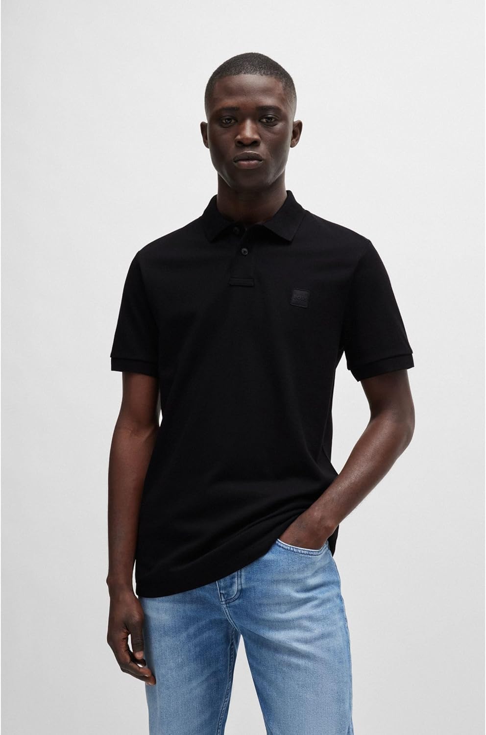 BOSS Herren Passenger Slim-Fit Poloshirt aus Stretch-Baumwolle mit Logo-Aufnäher XXL Black1, XXL Bla