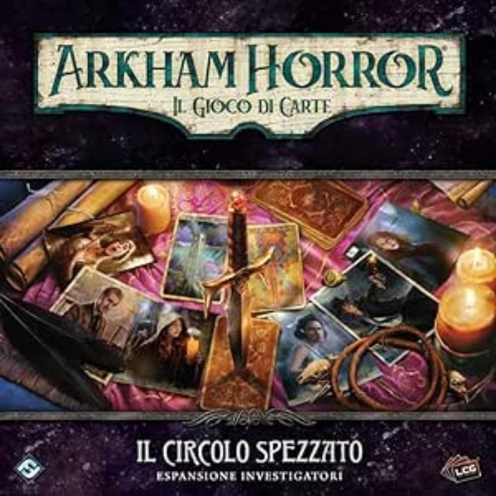 Asmodee - Arkham Horror Das Kartenspiel: Der gebrochene Kreis - Erweiterung der Ermittler, Italienis
