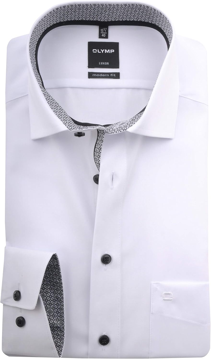 OLYMP Luxor modern fit Hemd extra Langer Arm Haifischkragen weiss 38, 38
