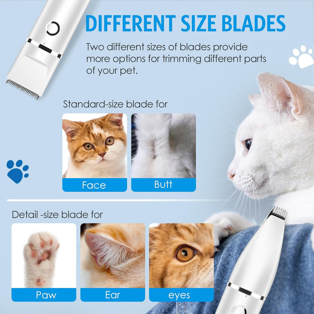 Brifit 2 IN 1 Leise Hundeschermaschine, IPX7 Wasserdicht Schermaschine Katze mit 2 Trimmerkopf, Elek