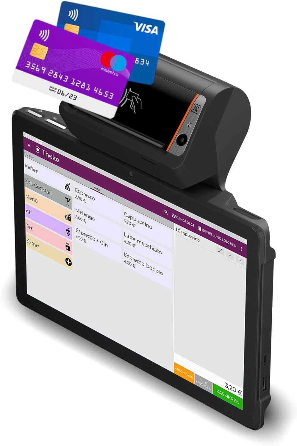 Registrierkasse TSE ready - Kassensystem mit Kartenterminal (POS) und integriertem Bondrucker - Kass