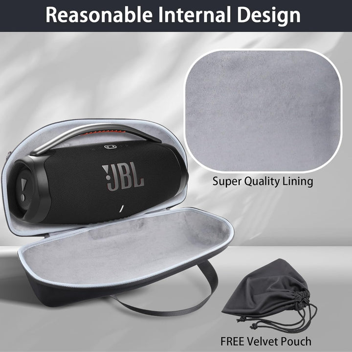 co2CREA Hart Tragetasche mit Mini Zubehörtasche und Schultergurt Für JBL Boombox 3 /Boombox 3 WiFi/B