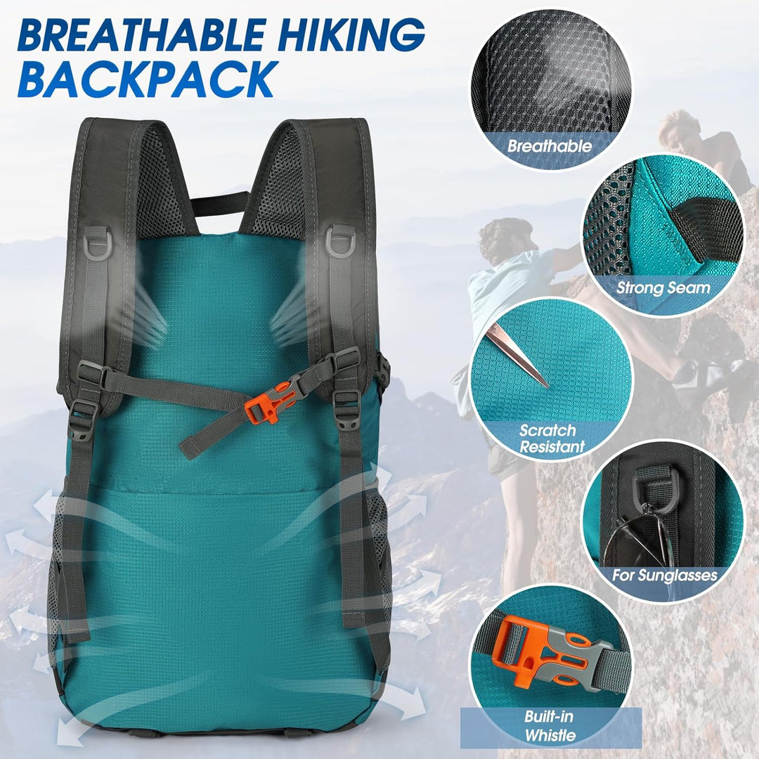 IGOLUMON Wanderrucksack Herren Damen 40L Wasserdichter Rucksack Leicht Faltbarer Reiserucksack Trekk