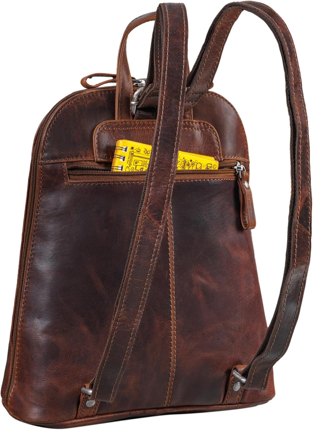 STILORD 'Olivia' City Rucksack Damen Leder Daypack kleiner Lederrucksack Rucksackhandtasche zum Ausg