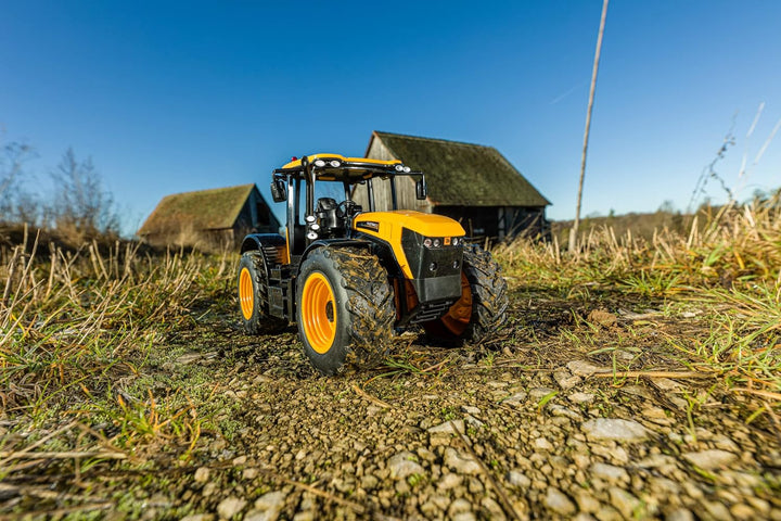 CARSON 500907653 - 1:16 RC Traktor JCB 2.4G 100% RTR - Ferngesteuertes Fahrzeug, Traktor mit Funktio