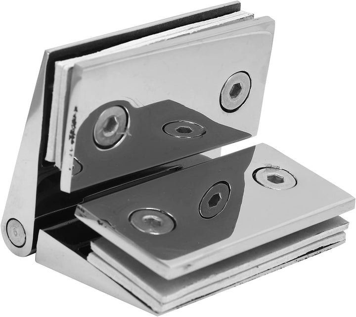 Glastürscharnier, Abgeschrägte Doppelseitige Duschtürscharniere Edelstahl Schwerlast-Glastür-Schrank