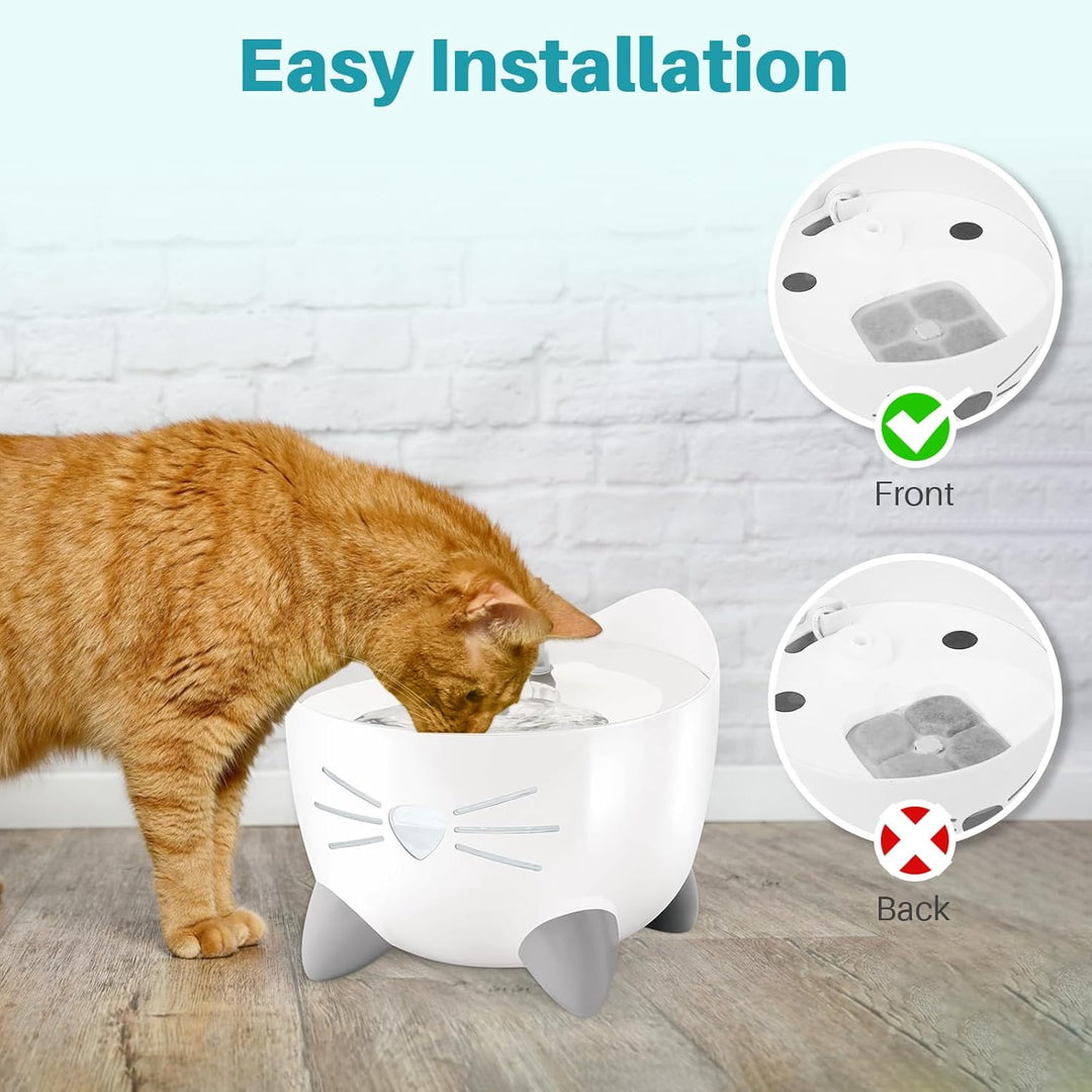 PARTSEE 20 Stück Katzenbrunnen Filter für 2,5L Catit Pixi Trinkbrunnen, Harz aktivierte Kohlenstoff