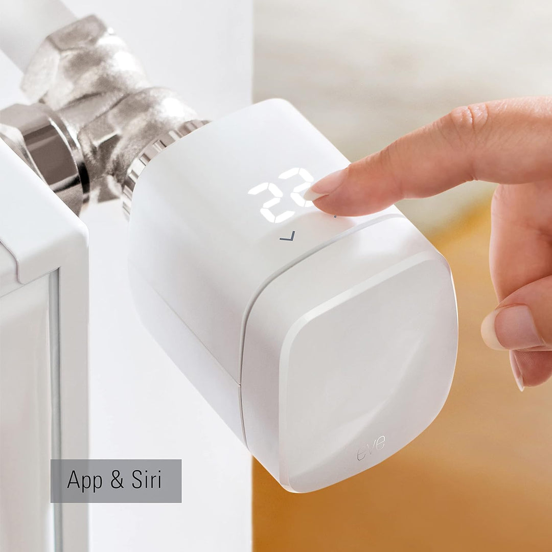 Eve Room - Raumluft-Qualitätssensor & Thermo - Smartes Heizkörperthermostat mit LED-Display, automat