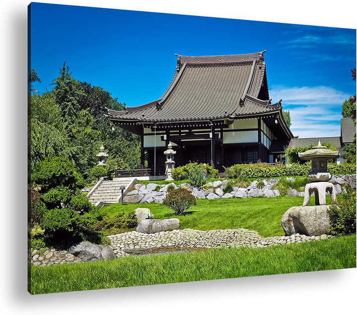 deyoli traditionell japanische Architektur Format: 80x60 als Leinwandbild, Motiv fertig gerahmt auf