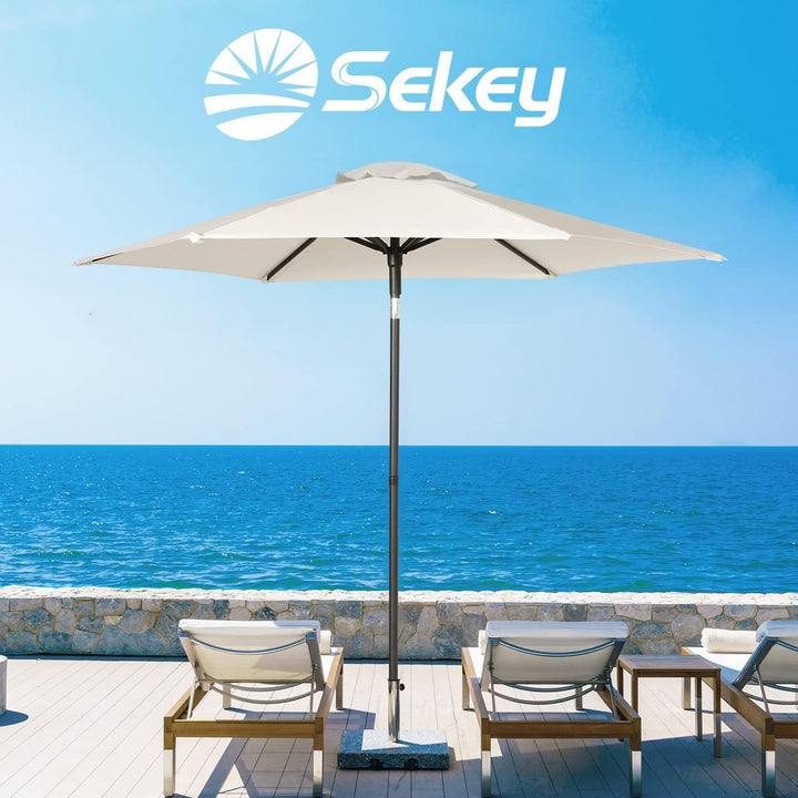Sekeyยฎ 180cm Sonnenschirm | Gartenschirm fรผr Terrasse,Balkon & Garten,Windfest Kippbar Creme UPF 50+