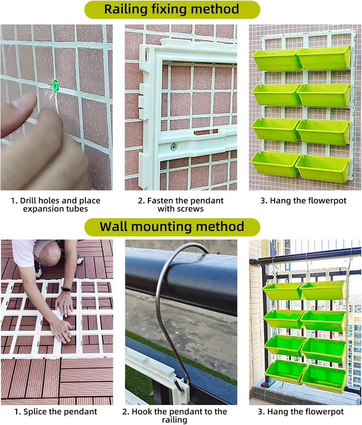 CEIEVER Hängende vertikale Wand Pflanze, Vertikaler Garten Pflanzenwand mit 8 Taschen Platzsparende