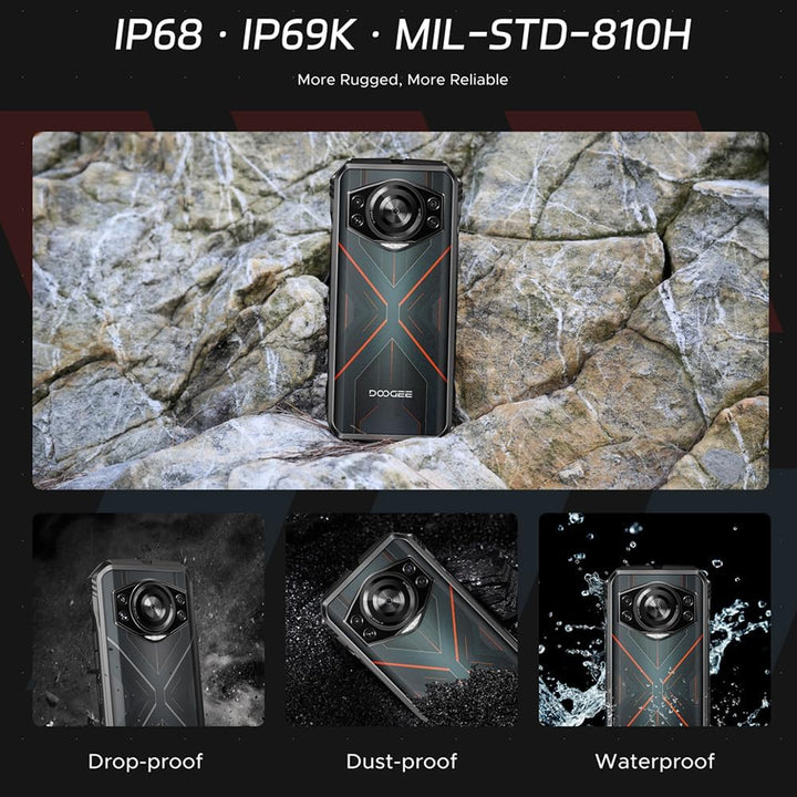 DOOGEE S Cyber Rugged Smartphone ohne Vertrag (2024), 10800mAh Akku / 33W Simlockfreie Handys, 20GB