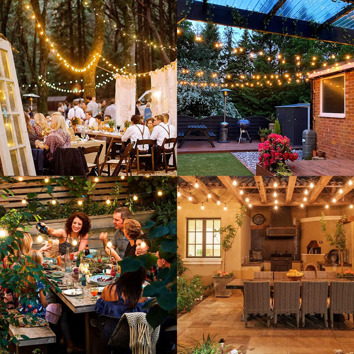 LED Lichterkette Aussen Strom - G40 15M 17+2 led Glühbirnen Wetterfest Balkon Lichterketten Aussen I