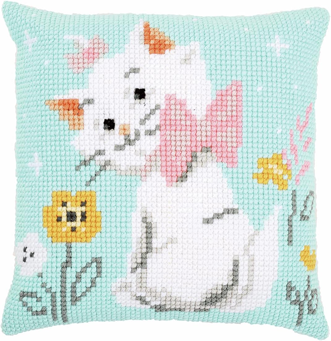 Vervaco PN-0172099 Kreuzstichkissen Disney Marie Kreuzstichset, Baumwolle, mehrfarbig, 40 x 40 cm /