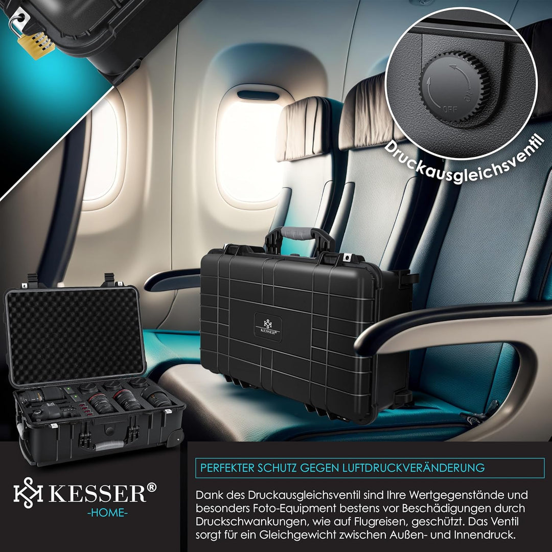 KESSERยฎ Kamerakoffer Transportkoffer Fotokoffer Werkzeugkoffer mit Schaumstoff, Hartschalen-Universa