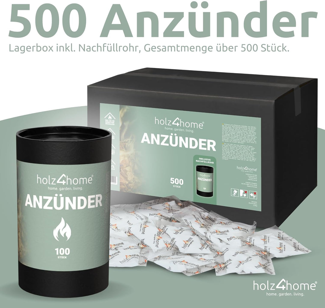 holz4home® Anzündtüten 500 Stück Grillanzünder Kaminanzünder Anzünder I Ofenanzünder Kaminofenanzünd