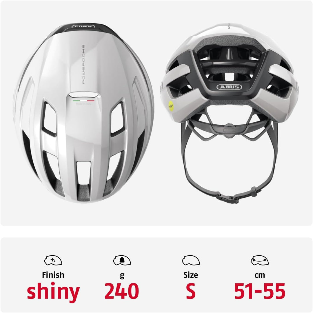 ABUS Rennradhelm PowerDome MIPS - leichter Fahrradhelm mit cleverem Belüftungssystem und Aufprallsch