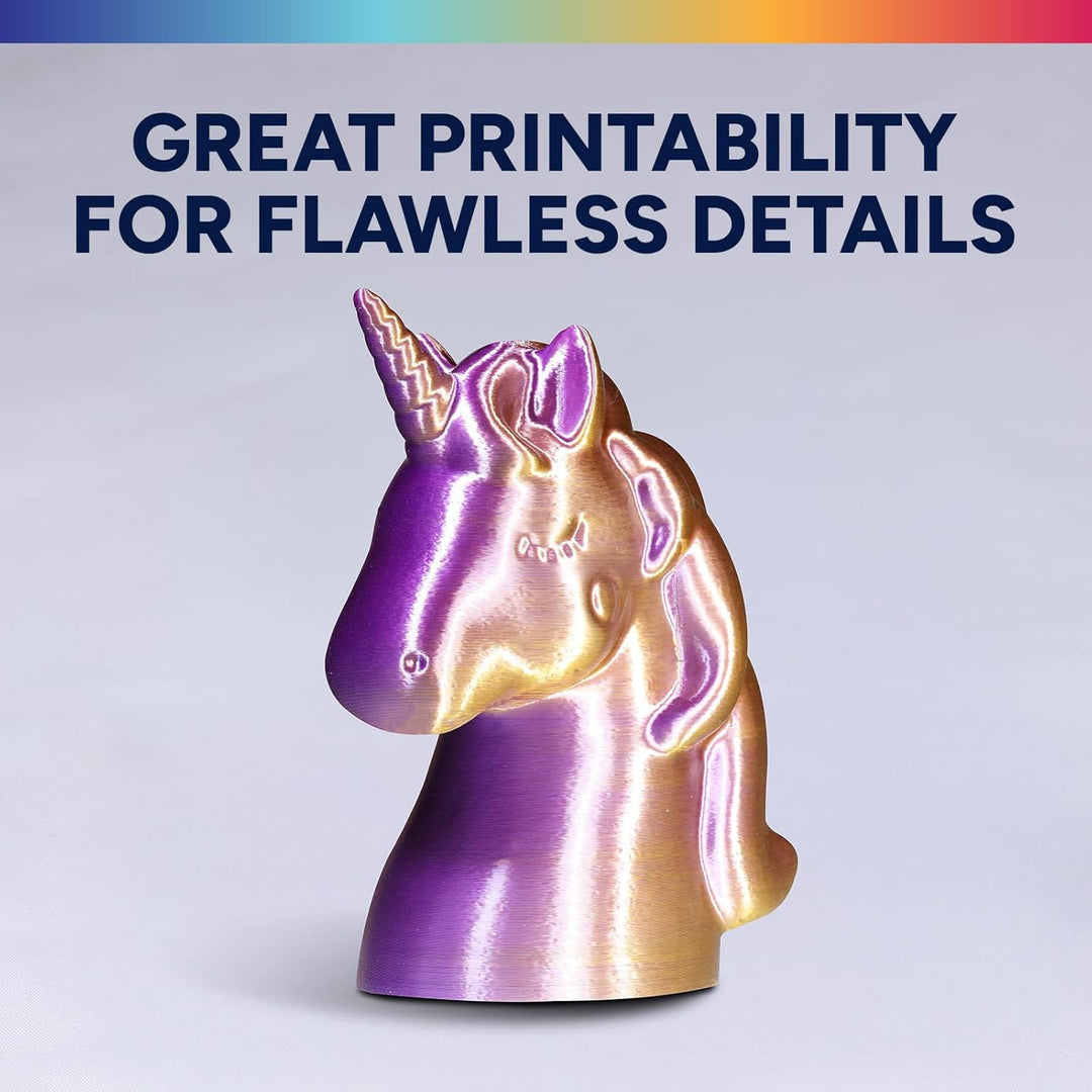 OVERTURE Silk PLA Zweifarbig Filament 1.75mm für 3D Drucker, 1kg Spule (2.2lbs), Massgenauigkeit +/-