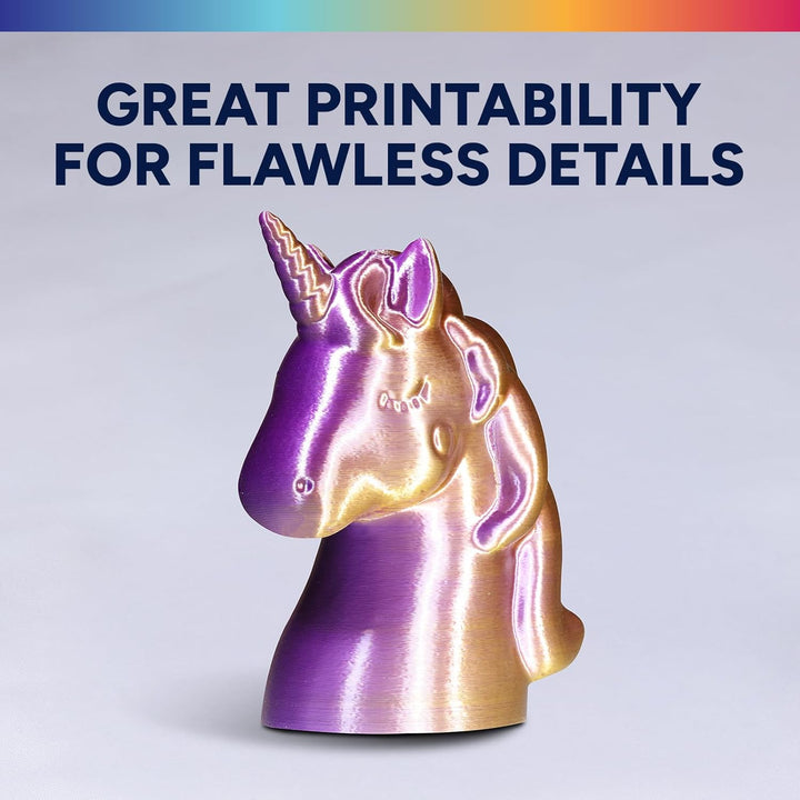 OVERTURE Silk PLA Zweifarbig Filament 1.75mm für 3D Drucker, 1kg Spule (2.2lbs), Massgenauigkeit +/-