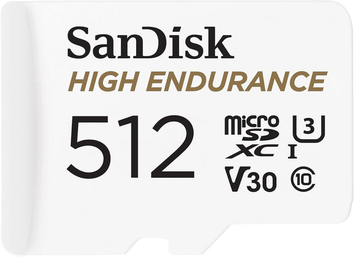 SanDisk High Endurance microSDXC Speicherkarte 512 GB + Adapter (Für Dash-Cams und Private Überwachu