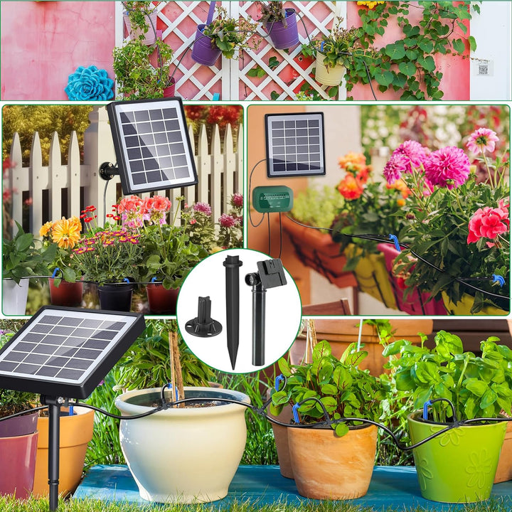 Solar Bewässerungssystem, SoulBay Automatisches Bewässerungssystem Set mit Timer und 150 cm Schlauch