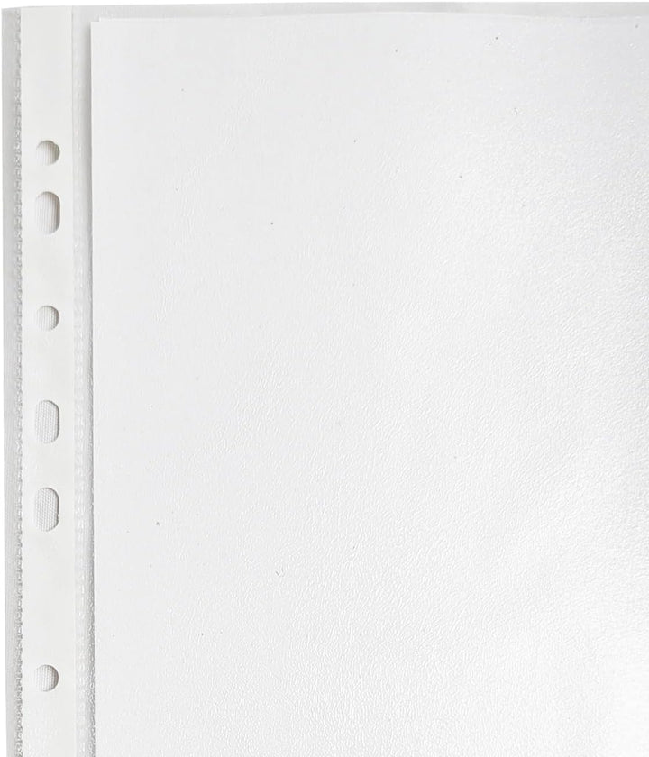 versando 1.000x A4 Prospekthüllen Economy mit Heftrand Klarsichthüllen genarbt transparent 45my (10x